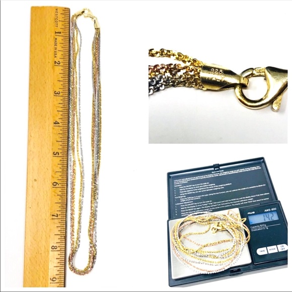 Multi-color sterling silver chain necklace, made in Italy, NWOT - Picture 7 of 7